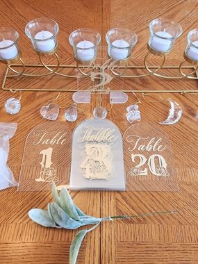 Gold Acrylic Table Number Set - Elegant Wedding & Party Decor